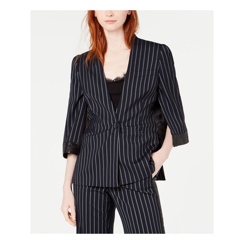 Rachel Zoe Womens Sequined Pocketed Buttoned Wear To Work Blazer Jacket